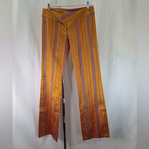 Vintage Alvin Valley Vibrant Striped Pants 100% Silk